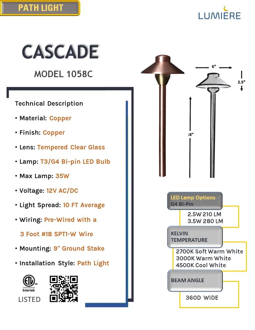 Cascade Natural Copper Pathway Light