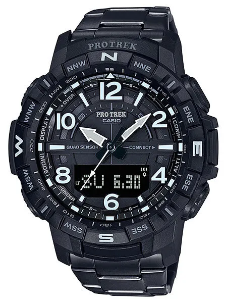 Casio ProTrek Quad Sensor Black Ana-Digi Titanium Mens Watch PRTB50YT-1