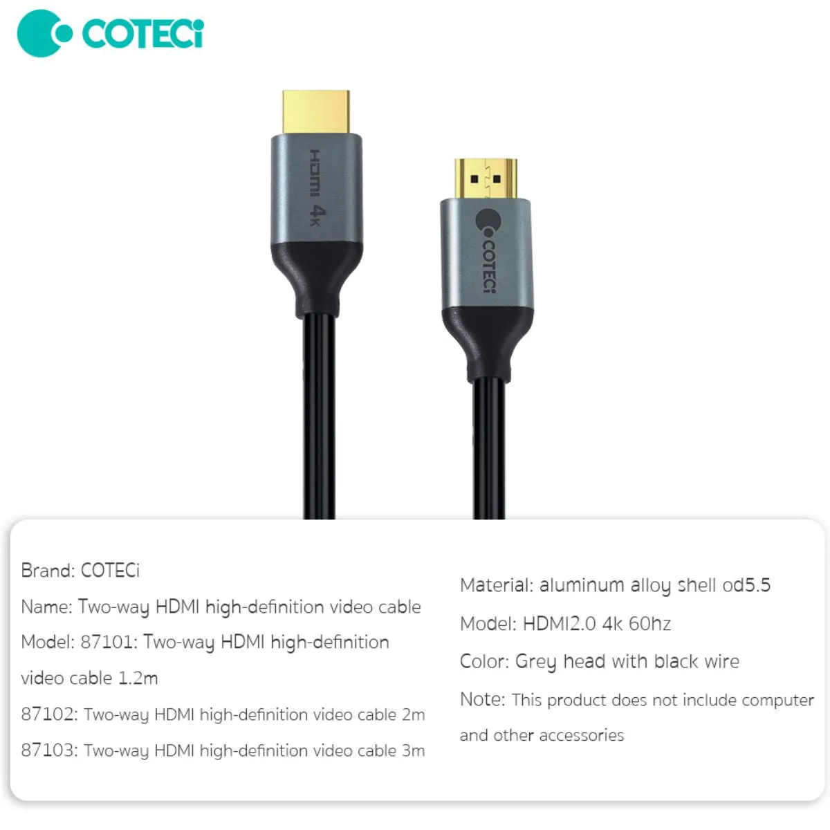 COTECi HDMI to HDMI Cable 4K 3M - 87103