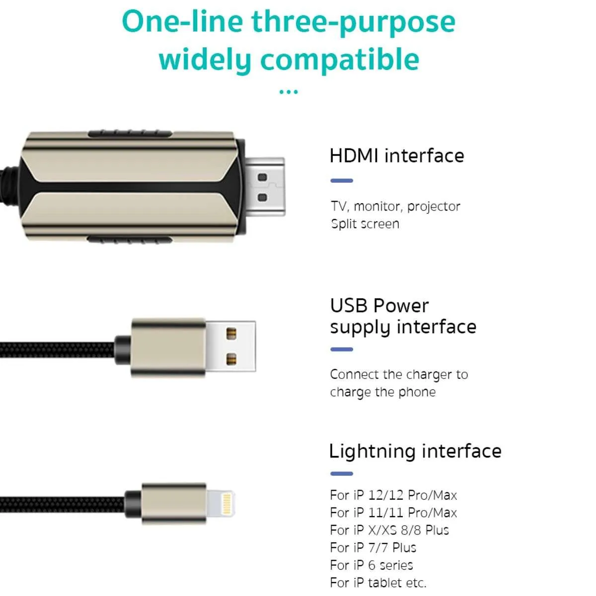 COTECi Lightning to HDMI Cable 1080P 2M - 33022