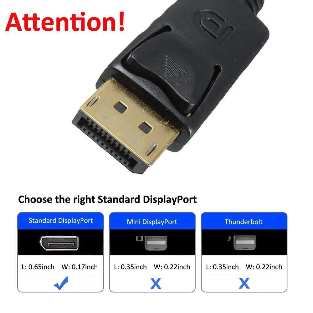 DP to VGA Cable 1080P to VGA Converter (Male to Female)