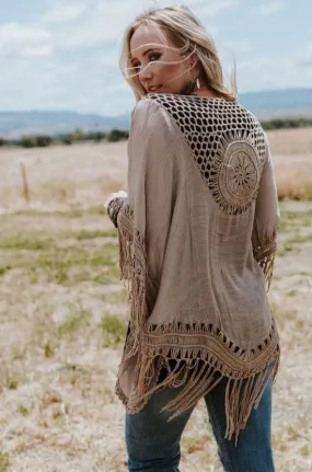 Dreamy Macramé Kimono - Mocha