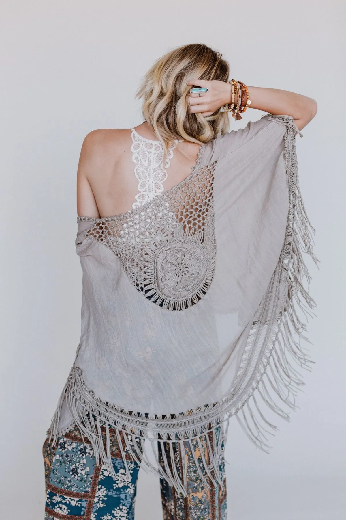 Dreamy Macramé Kimono - Mocha