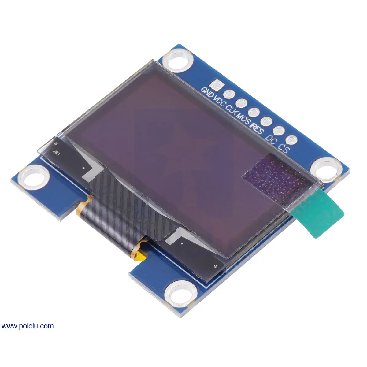 Graphical OLED Display: 128x64, 1.3", White, SPI