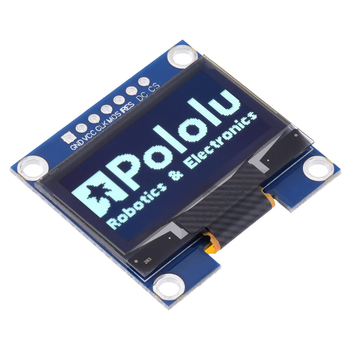 Graphical OLED Display: 128x64, 1.3", White, SPI