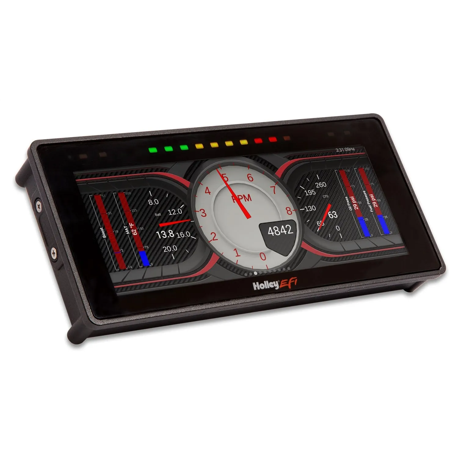 Holley EFI Pro Dash - Digital - 7.60 x 6.86 x 3.50" Rectangular Touch Screen - Multiple Gauges - Programmable - Black Face