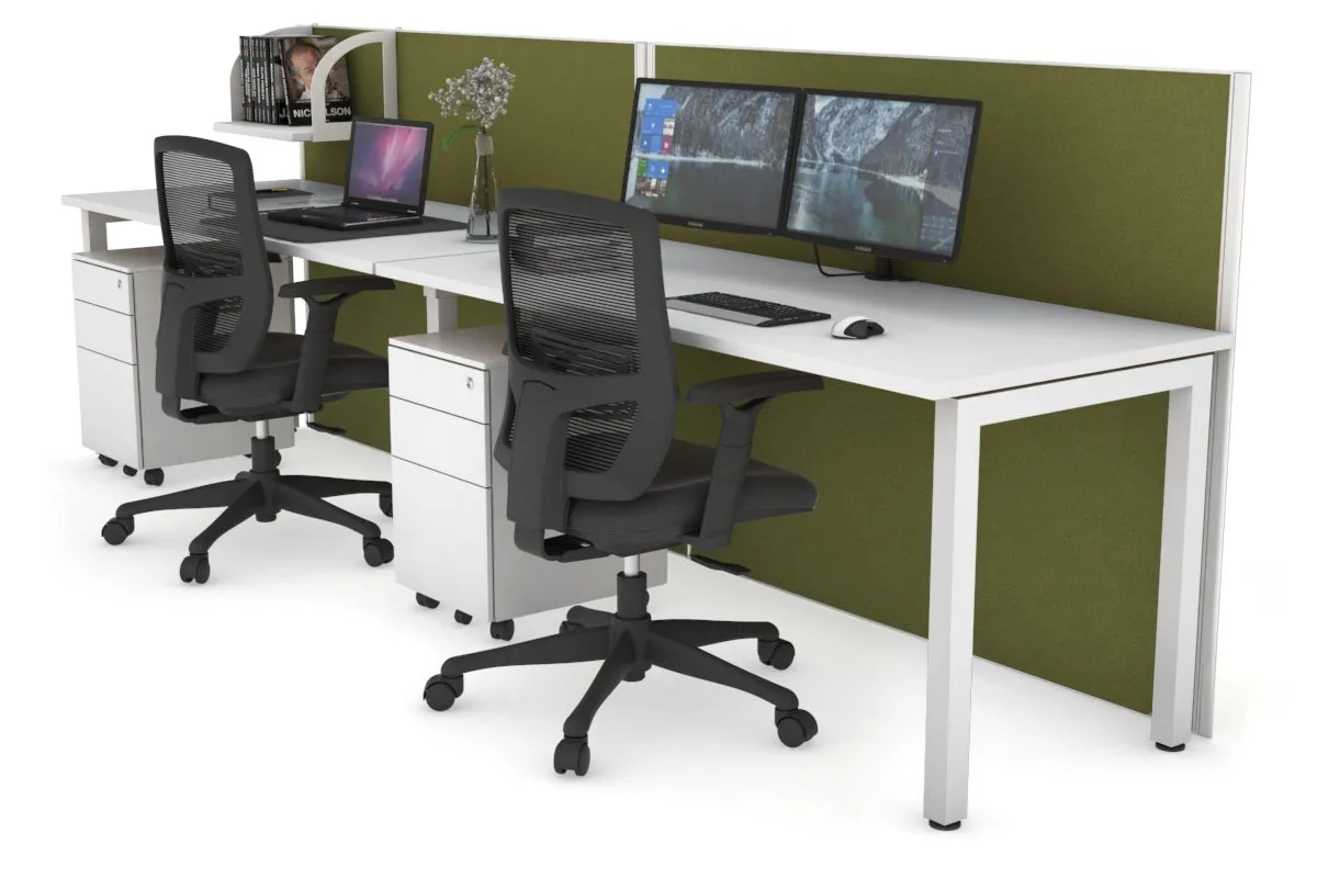 Horizon Quadro 2 Person Run Square Legs Office Workstation [1600L x 700W]