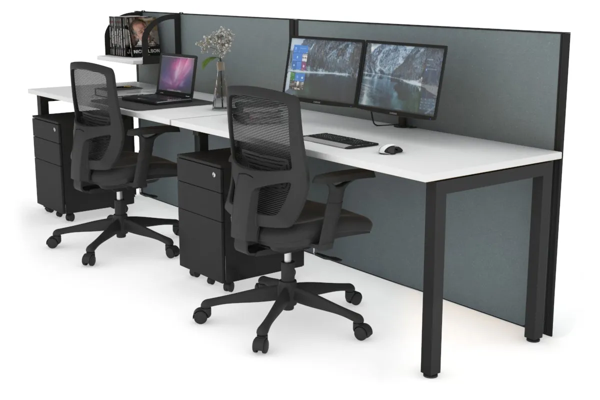 Horizon Quadro 2 Person Run Square Legs Office Workstation [1600L x 700W]