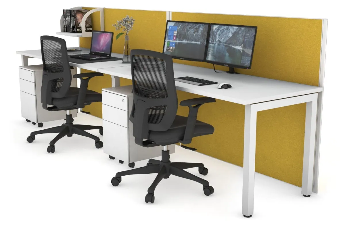 Horizon Quadro 2 Person Run Square Legs Office Workstation [1600L x 700W]