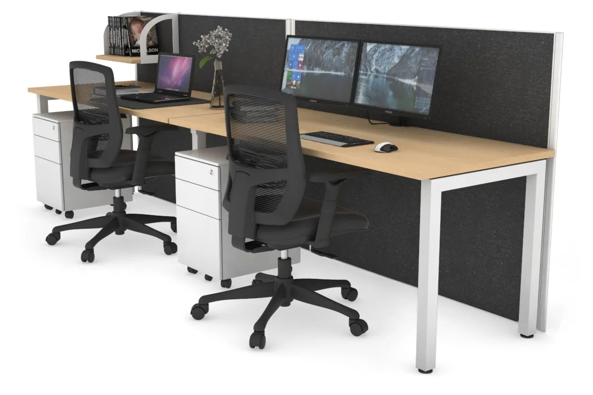 Horizon Quadro 2 Person Run Square Legs Office Workstation [1600L x 700W]