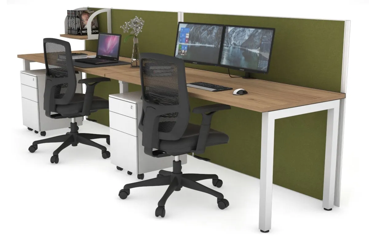 Horizon Quadro 2 Person Run Square Legs Office Workstation [1600L x 700W]