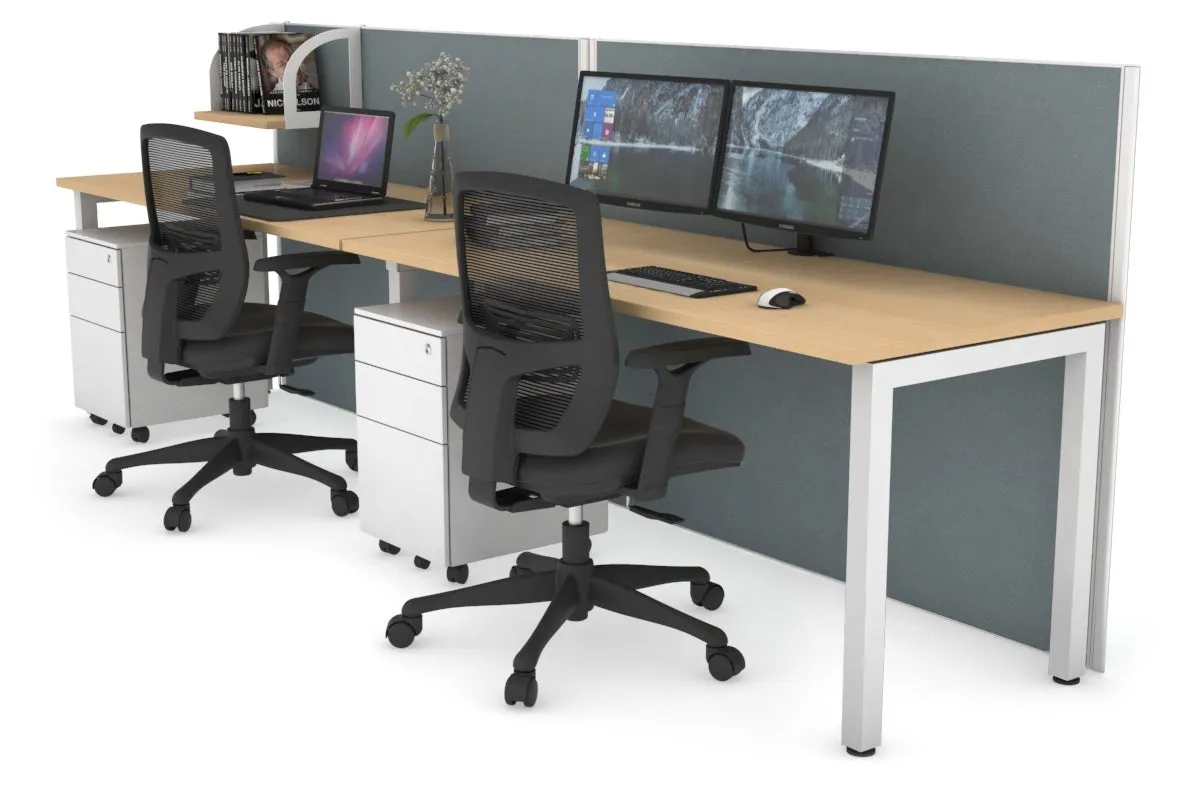 Horizon Quadro 2 Person Run Square Legs Office Workstation [1600L x 700W]