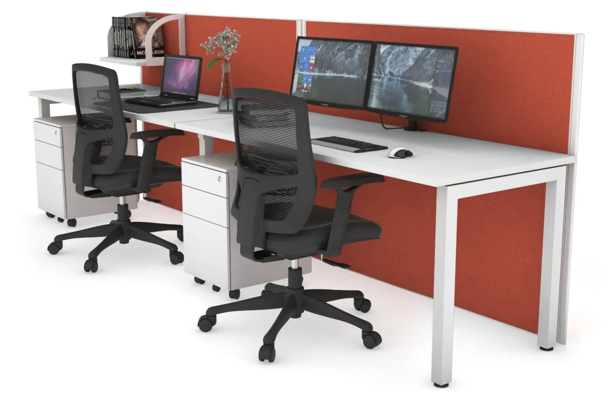 Horizon Quadro 2 Person Run Square Legs Office Workstation [1600L x 700W]