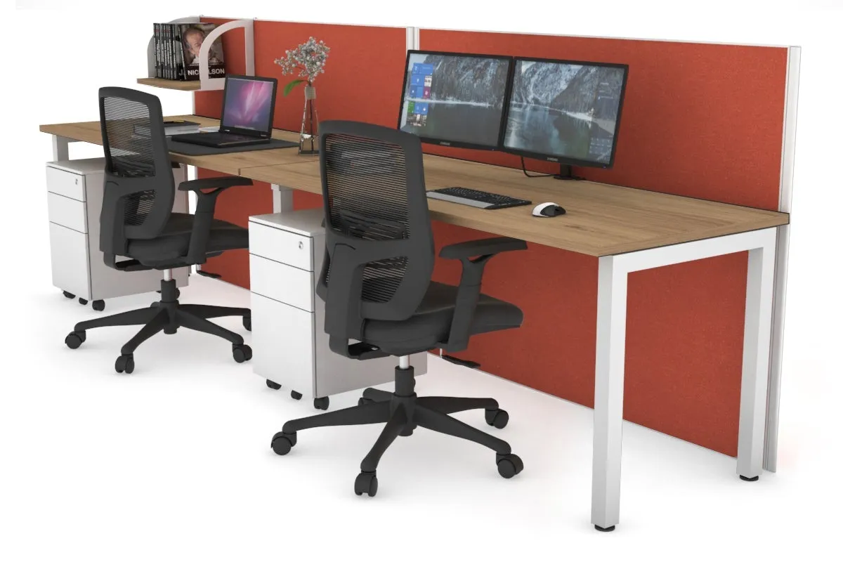 Horizon Quadro 2 Person Run Square Legs Office Workstation [1600L x 700W]