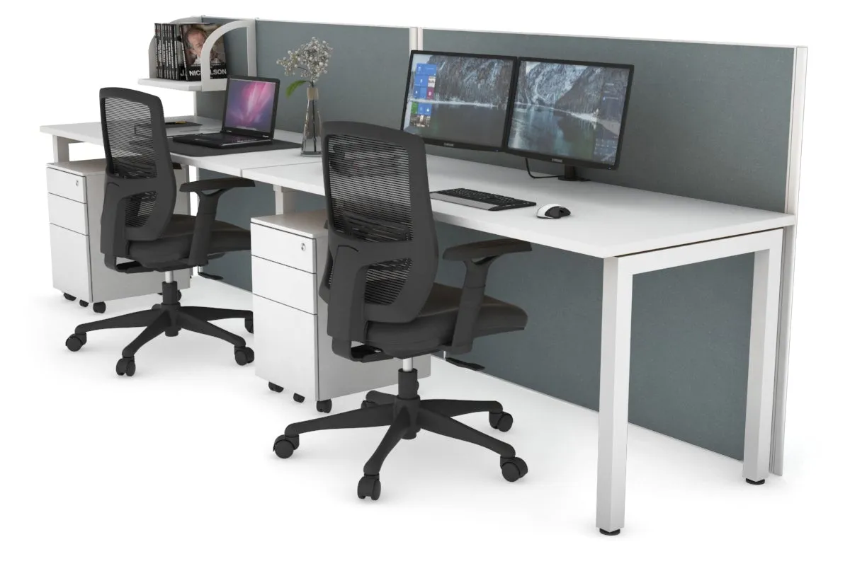 Horizon Quadro 2 Person Run Square Legs Office Workstation [1600L x 700W]