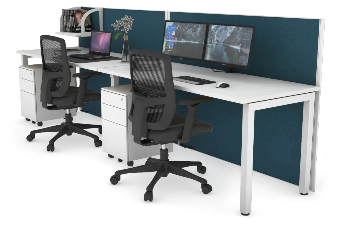 Horizon Quadro 2 Person Run Square Legs Office Workstation [1600L x 700W]