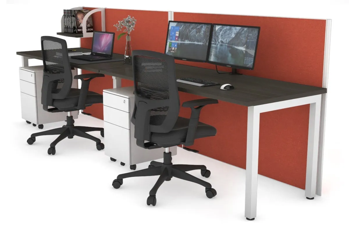 Horizon Quadro 2 Person Run Square Legs Office Workstation [1600L x 700W]