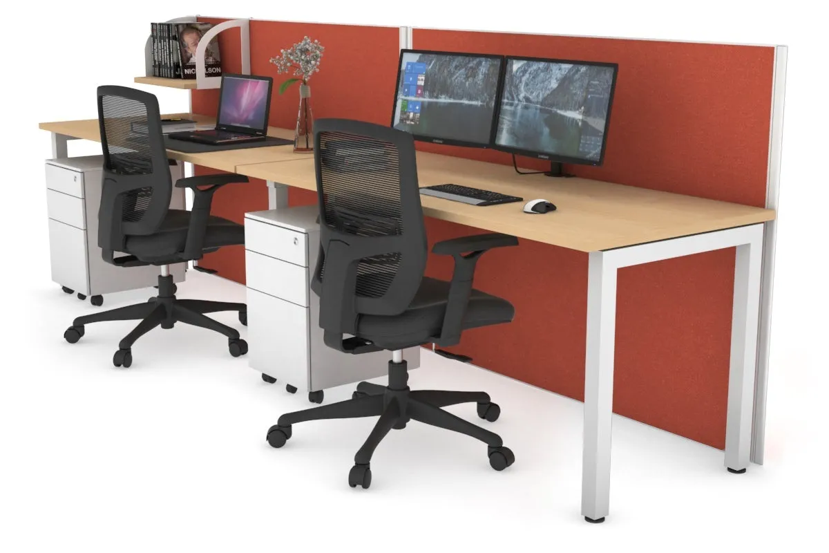 Horizon Quadro 2 Person Run Square Legs Office Workstation [1600L x 700W]