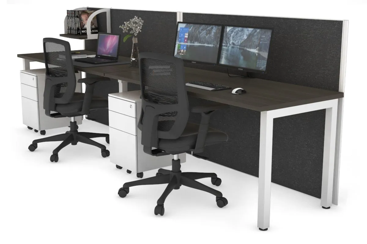 Horizon Quadro 2 Person Run Square Legs Office Workstation [1600L x 700W]