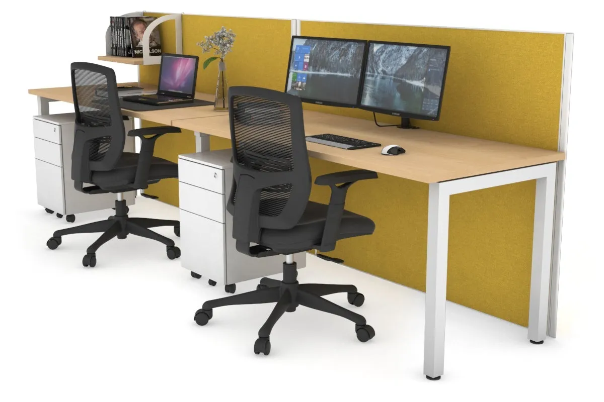 Horizon Quadro 2 Person Run Square Legs Office Workstation [1600L x 700W]