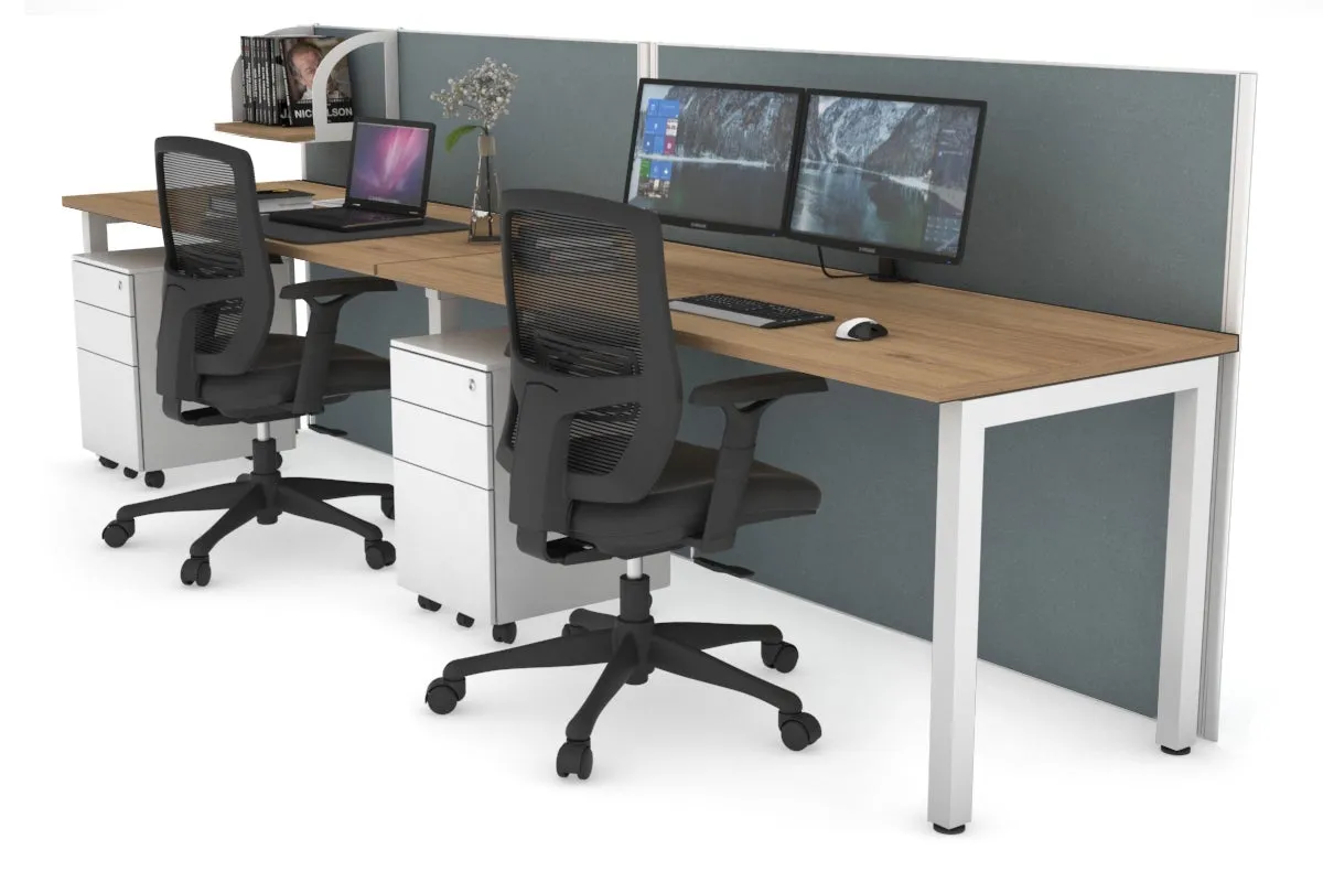 Horizon Quadro 2 Person Run Square Legs Office Workstation [1600L x 700W]