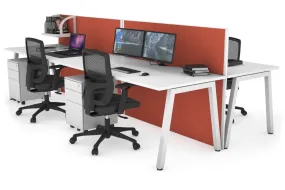 Horizon Quadro 4 Person Bench A Legs Office Workstation [1200L x 800W with Cable Scallop]