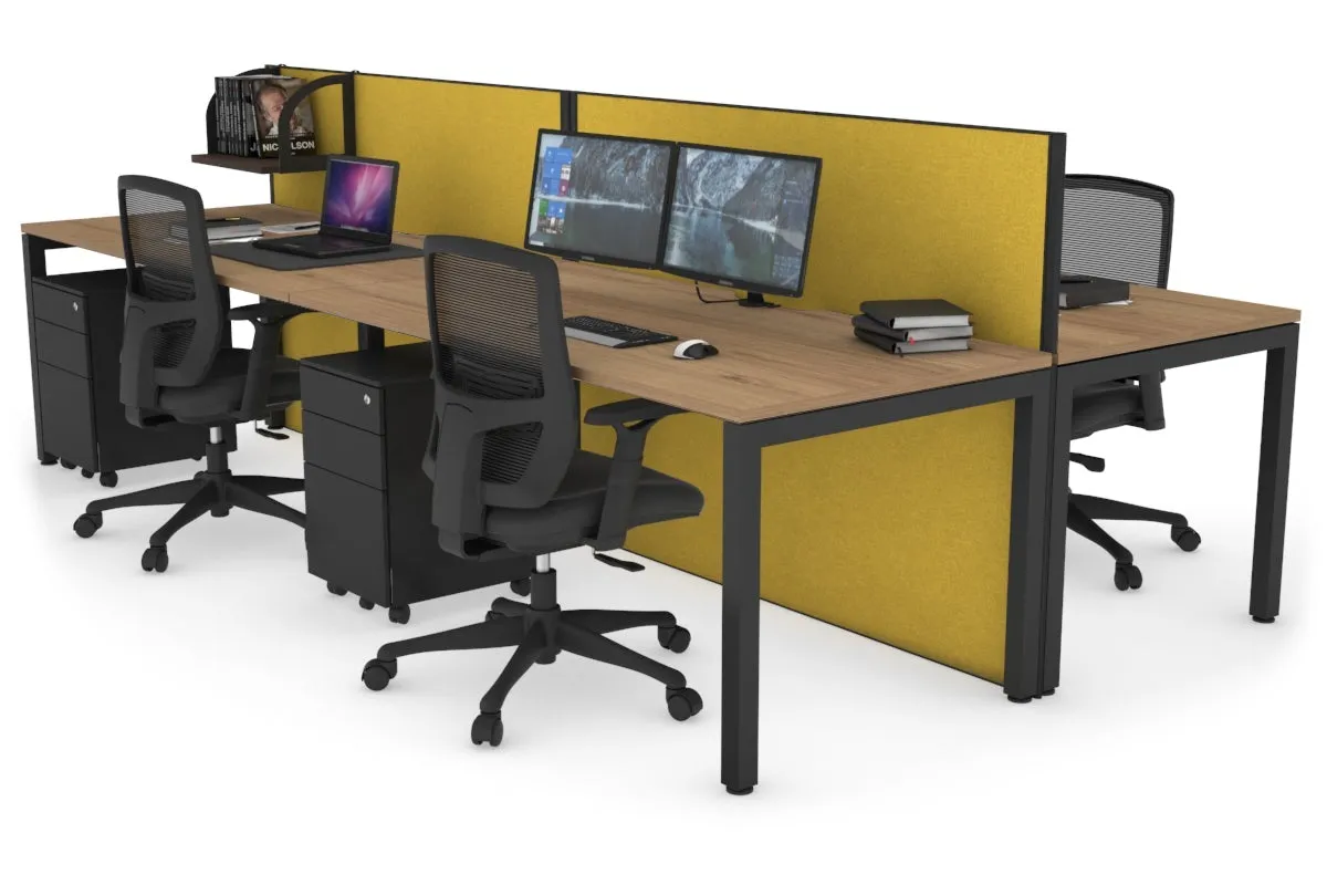 Horizon Quadro 4 Person Bench Square Legs Office Workstation [1800L x 800W with Cable Scallop]