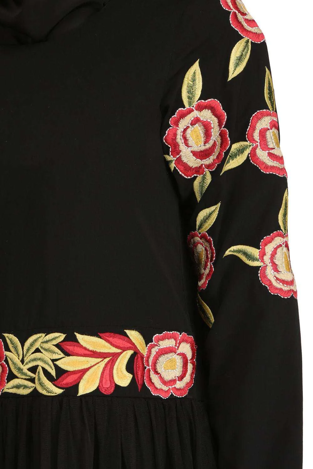 Mumina Black Nida & Net Abaya