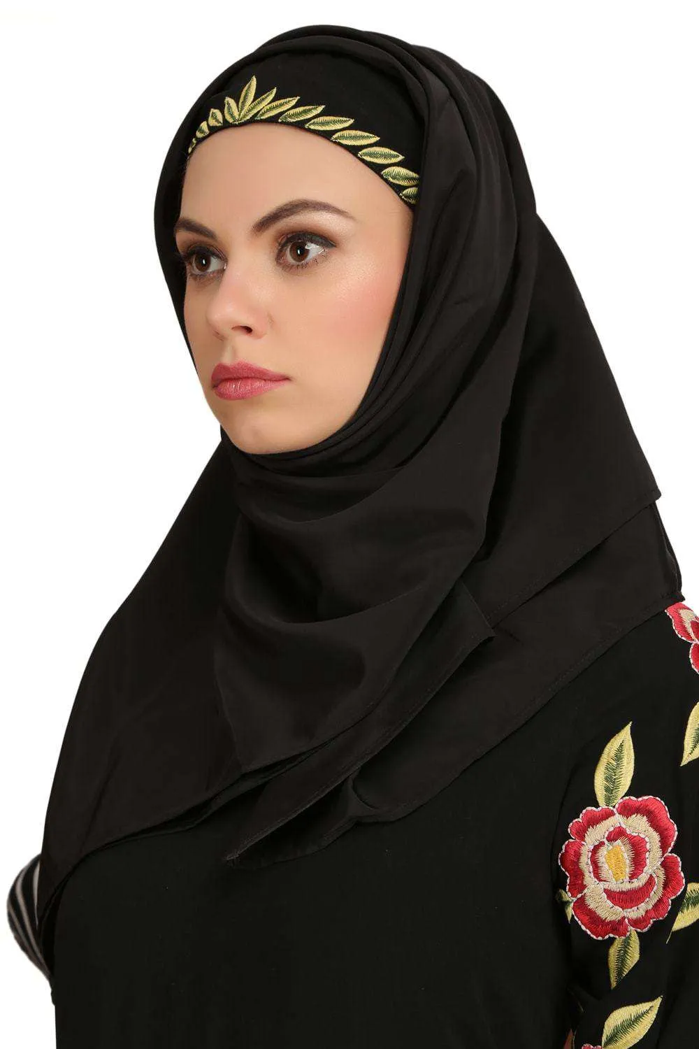 Mumina Black Nida & Net Abaya