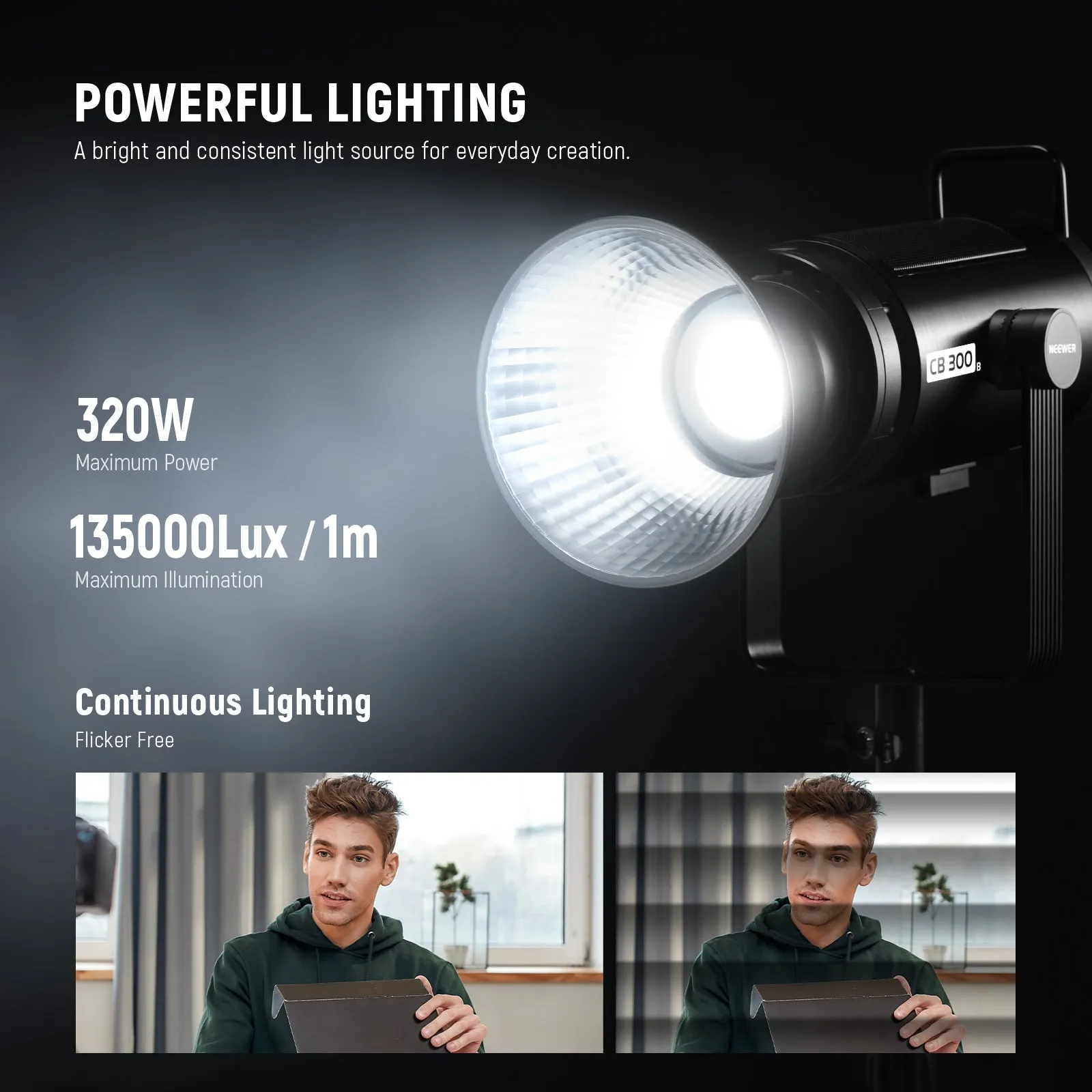 NEEWER CB300B 320W Bi-Color Continuous LED Video Light