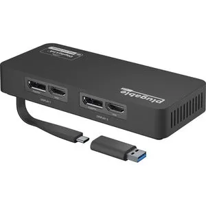 Plugable 4K DisplayPort and HDMI Dual Monitor Adapter for USB 3.0 and USB-C