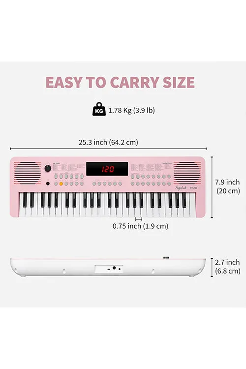 POGOLAB K140 49-Key Mini Keyboard Piano with 300 Rhythm Patterns and Versatile Features