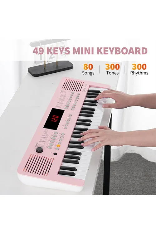 POGOLAB K140 49-Key Mini Keyboard Piano with 300 Rhythm Patterns and Versatile Features