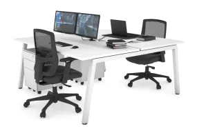 Quadro 2 Person Office Workstation [1600L x 800W with Cable Scallop]