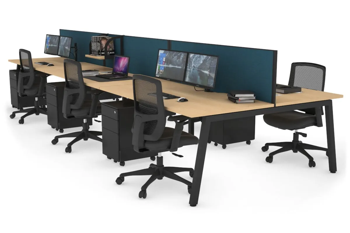 Quadro 6 Person Office Workstation [1200L x 800W with Cable Scallop]