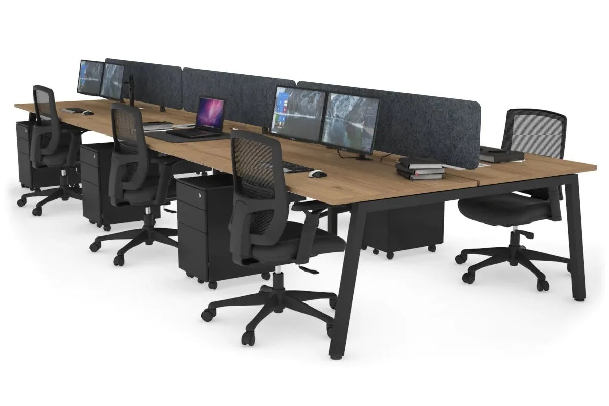 Quadro 6 Person Office Workstation [1200L x 800W with Cable Scallop]