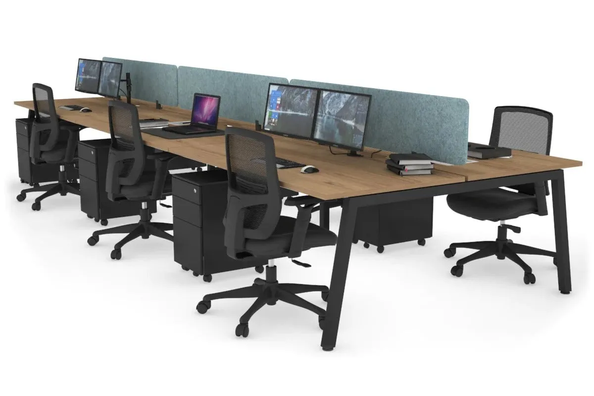 Quadro 6 Person Office Workstation [1200L x 800W with Cable Scallop]