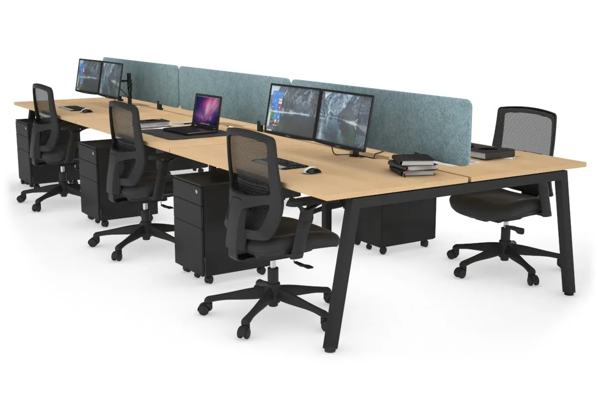 Quadro 6 Person Office Workstation [1200L x 800W with Cable Scallop]