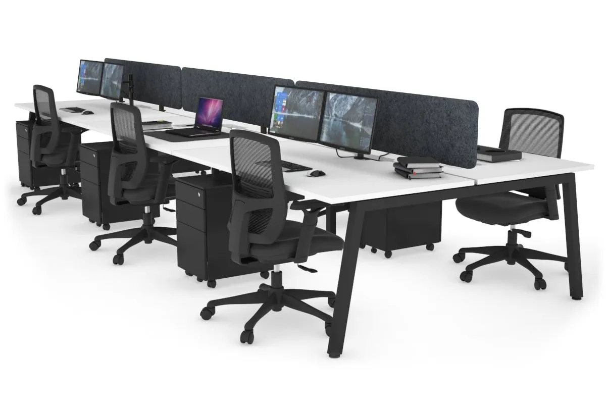 Quadro 6 Person Office Workstation [1200L x 800W with Cable Scallop]