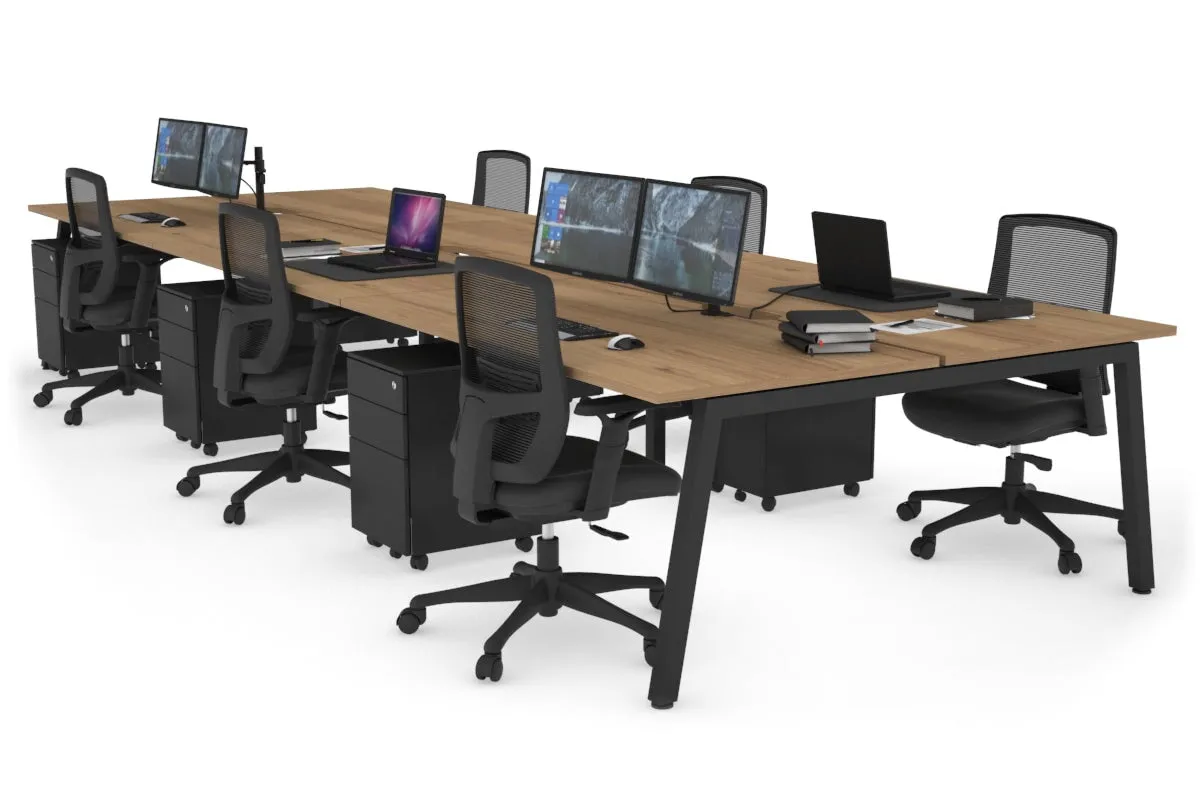 Quadro 6 Person Office Workstation [1200L x 800W with Cable Scallop]