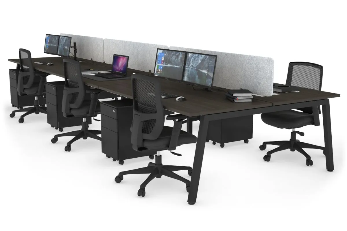 Quadro 6 Person Office Workstation [1200L x 800W with Cable Scallop]