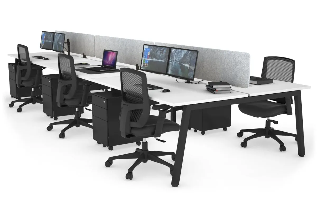 Quadro 6 Person Office Workstation [1200L x 800W with Cable Scallop]