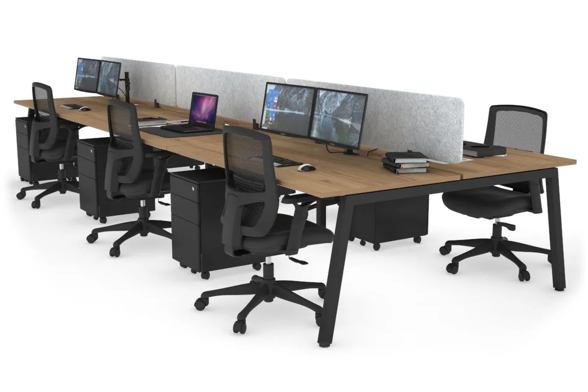 Quadro 6 Person Office Workstation [1200L x 800W with Cable Scallop]