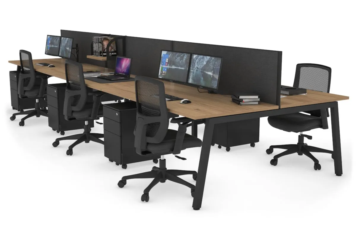 Quadro 6 Person Office Workstation [1200L x 800W with Cable Scallop]