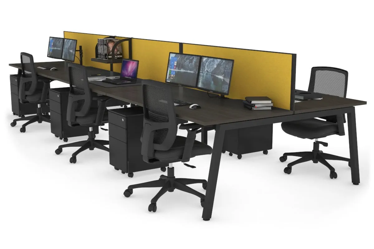 Quadro 6 Person Office Workstation [1200L x 800W with Cable Scallop]