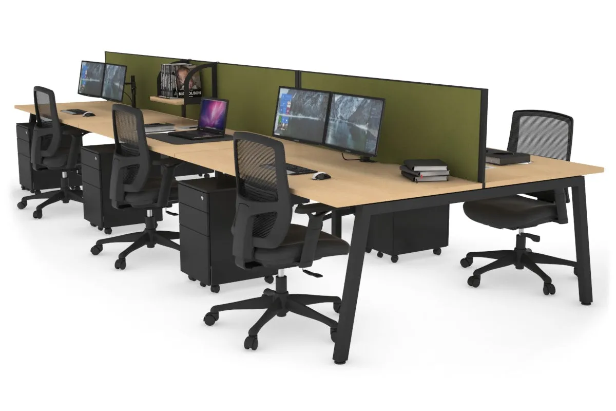 Quadro 6 Person Office Workstation [1200L x 800W with Cable Scallop]