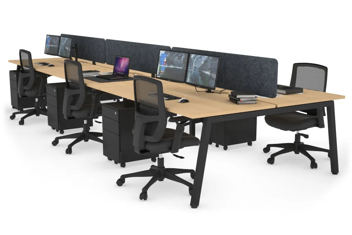 Quadro 6 Person Office Workstation [1200L x 800W with Cable Scallop]