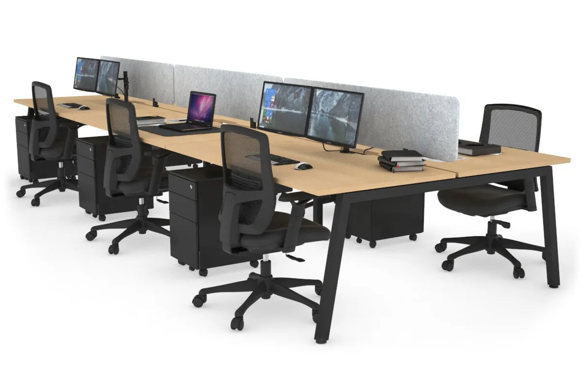 Quadro 6 Person Office Workstation [1200L x 800W with Cable Scallop]