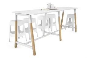 Quadro A Legs Large Counter Table - Wood Legs Cross Beam [2400L x 700W]