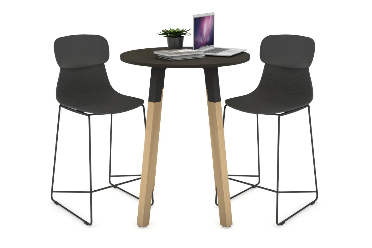 Quadro Counter Wood Legs Round Table [600 mm]